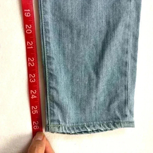 Paige Callie Crop Broke Distress Light Wash Boyfriend Midrise Ankle Jean Size 28 - Picture 15 of 15